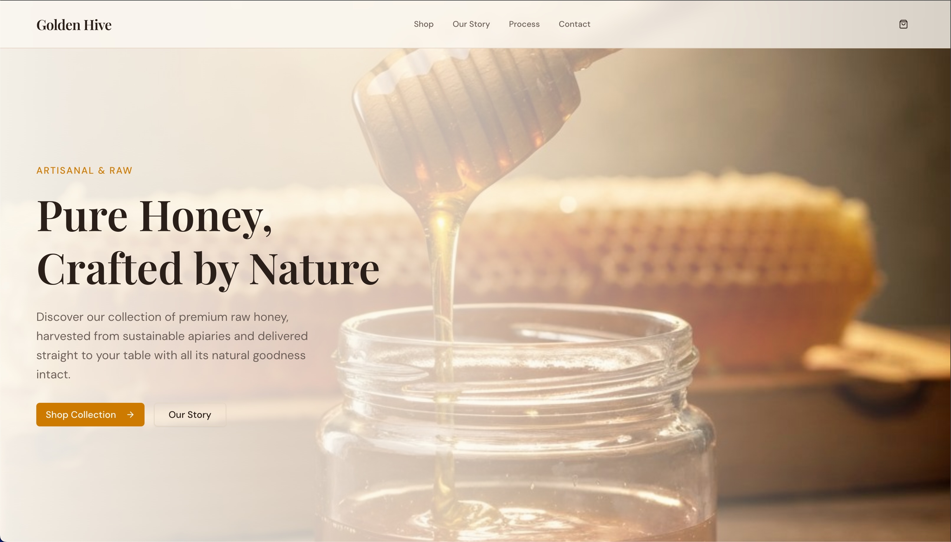 Golden Hive Honey - Desktop view